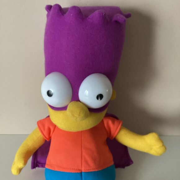 Vintage Bart Simpson Batman Stuffed Toy Superhero The Simpsons - Picture 2 of 9